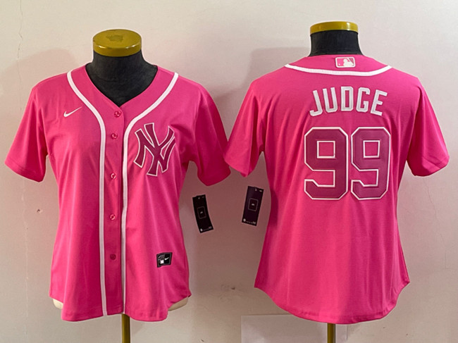 Youth New York Yankees #99 Aaron Judge Pink Stitched Baseball Jersey